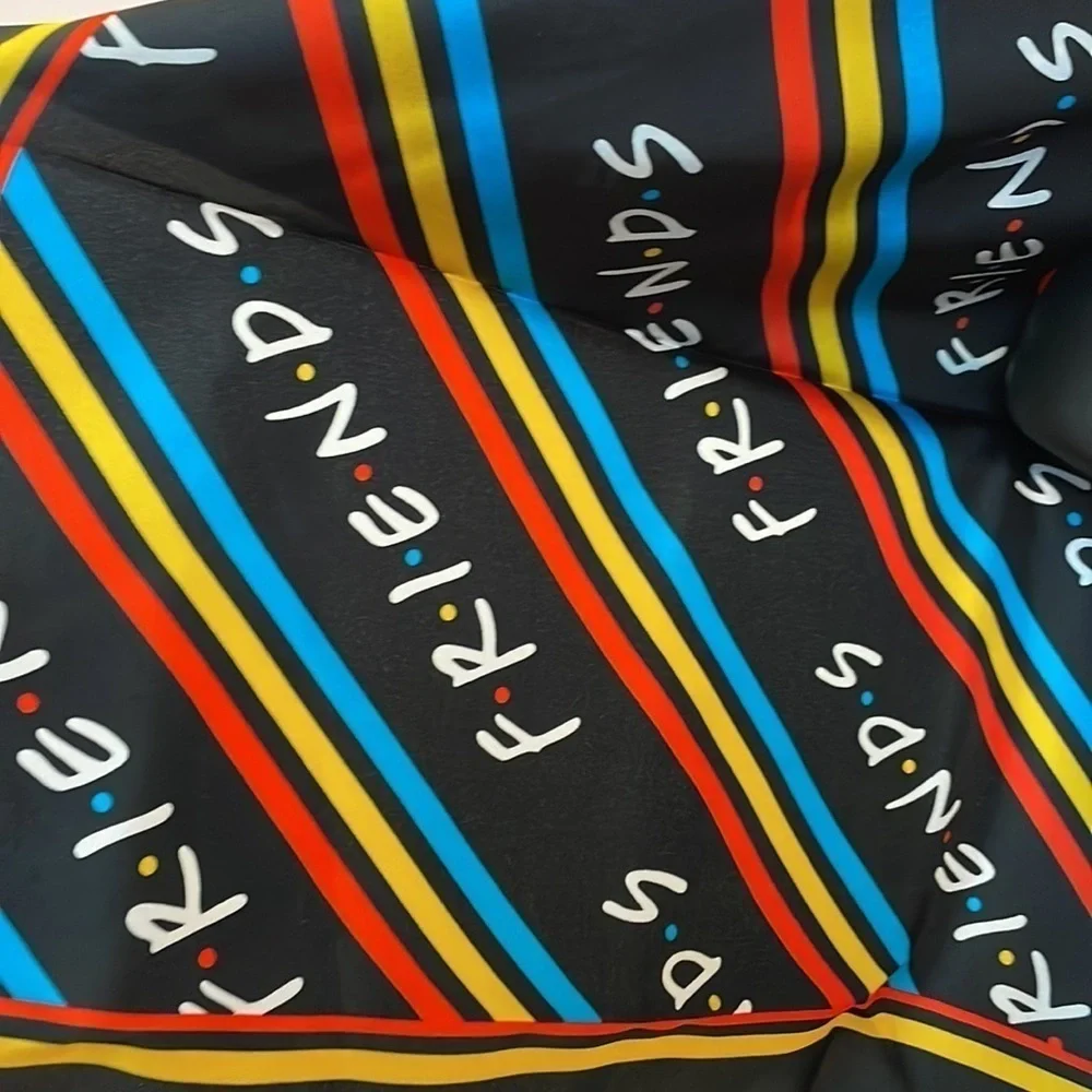 Friends TV Show Large Square Silk Scarf Striped